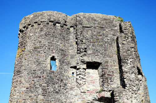 Tower of Carmarthen Castle which is a 12th century ruin