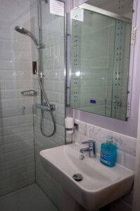 One of the delightfully fitted en-suite bathrooms at the Old School Bed and Breakfast near Carmarthen, Bed and Breakfast Carmarthenshire