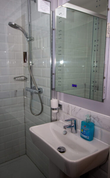 One of the delightfully fitted en-suite bathrooms at the Old School Bed and Breakfast near Carmarthen, Bed and Breakfast Carmarthenshire